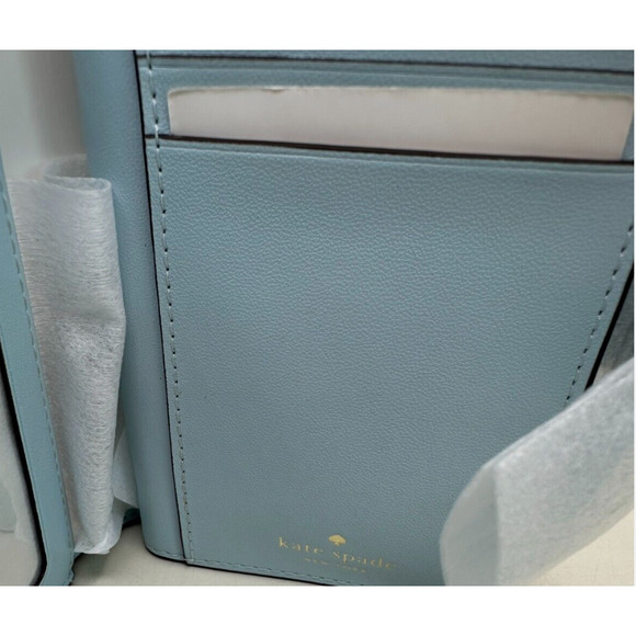 Coming 5/2 Kate Spade Signature Blue Glow, Spade Flower Bifold Wallet NWT - Picture 2 of 7
